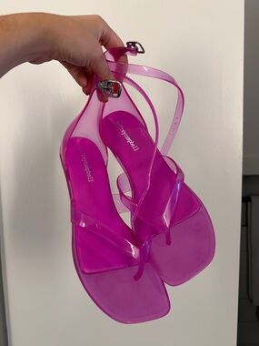 Jeffrey Campbell Gummy Ankle Strap Sandal in Pink